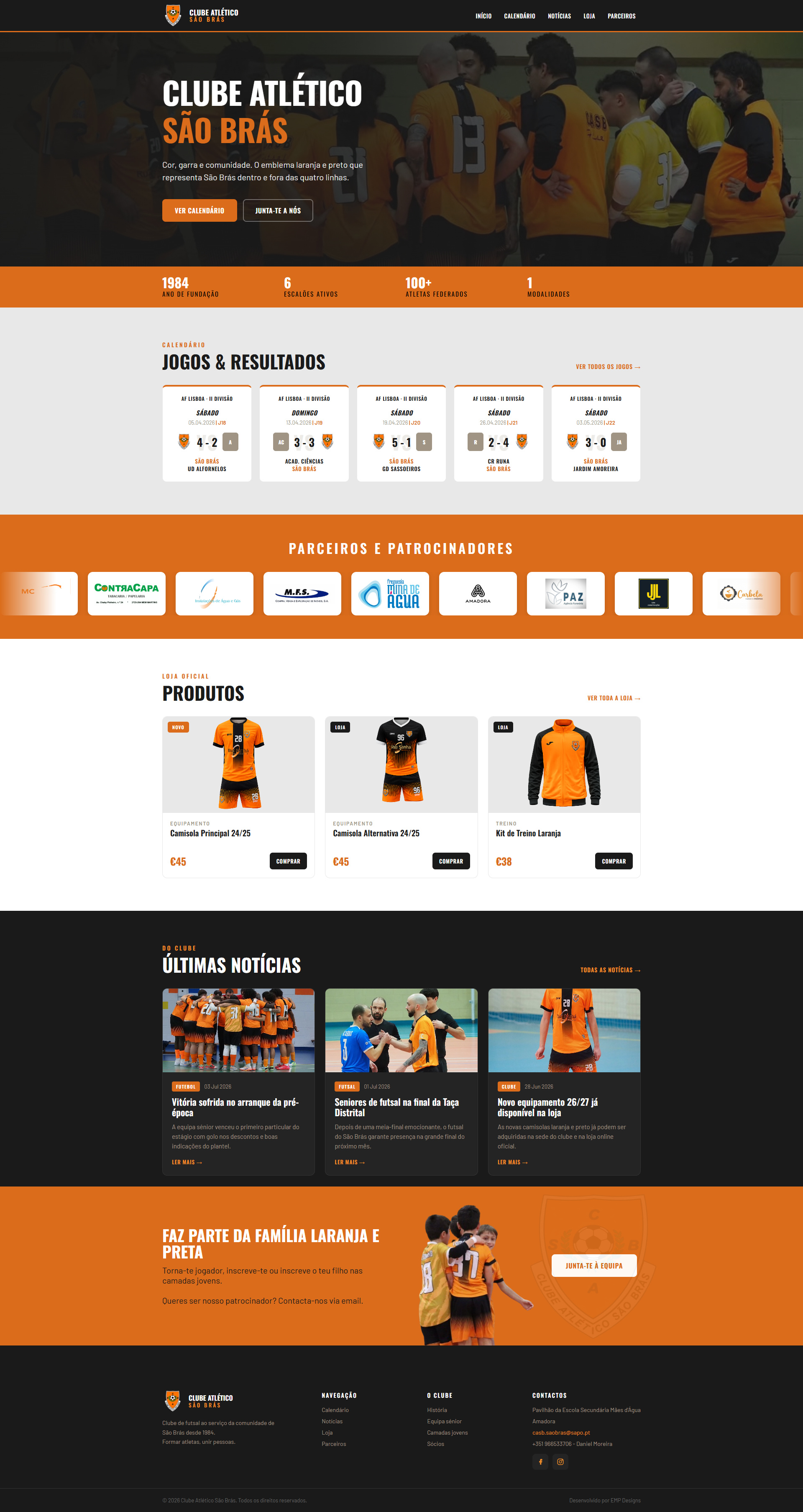 Club Sao Bras - Web Design Project (Football) club football futsal landing page web design webdesign