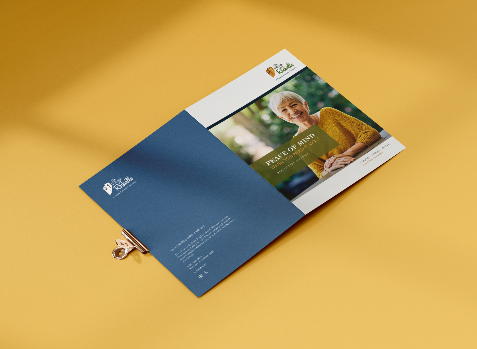 The Village at Rockville Brochure design graphic design layout print design