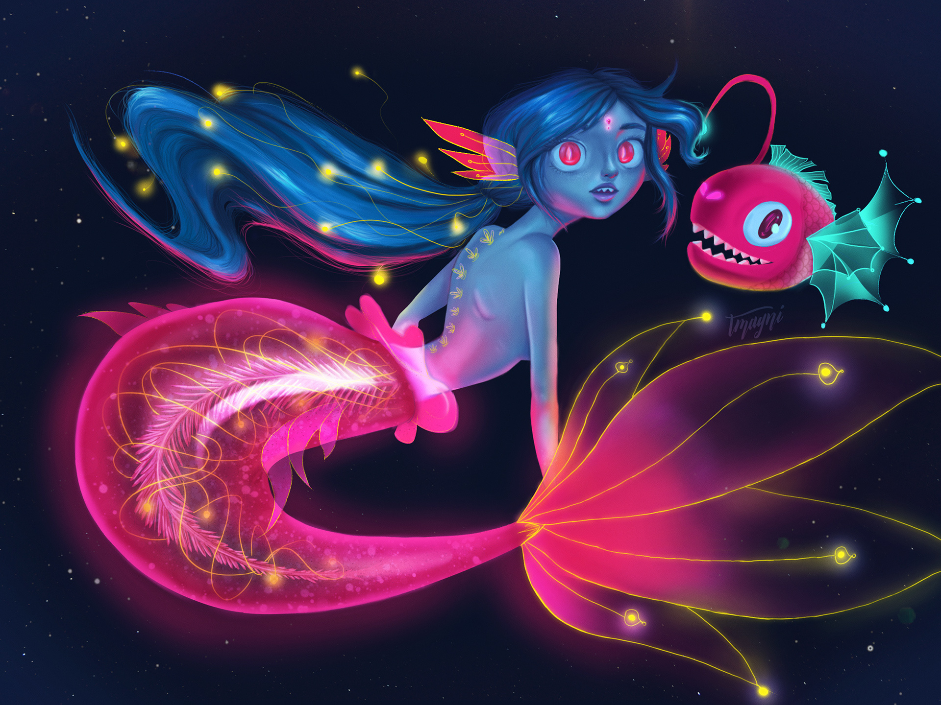 Mermaid illustration characterdesign color palette concept art digital 2d girl graphic design illustration photoshop