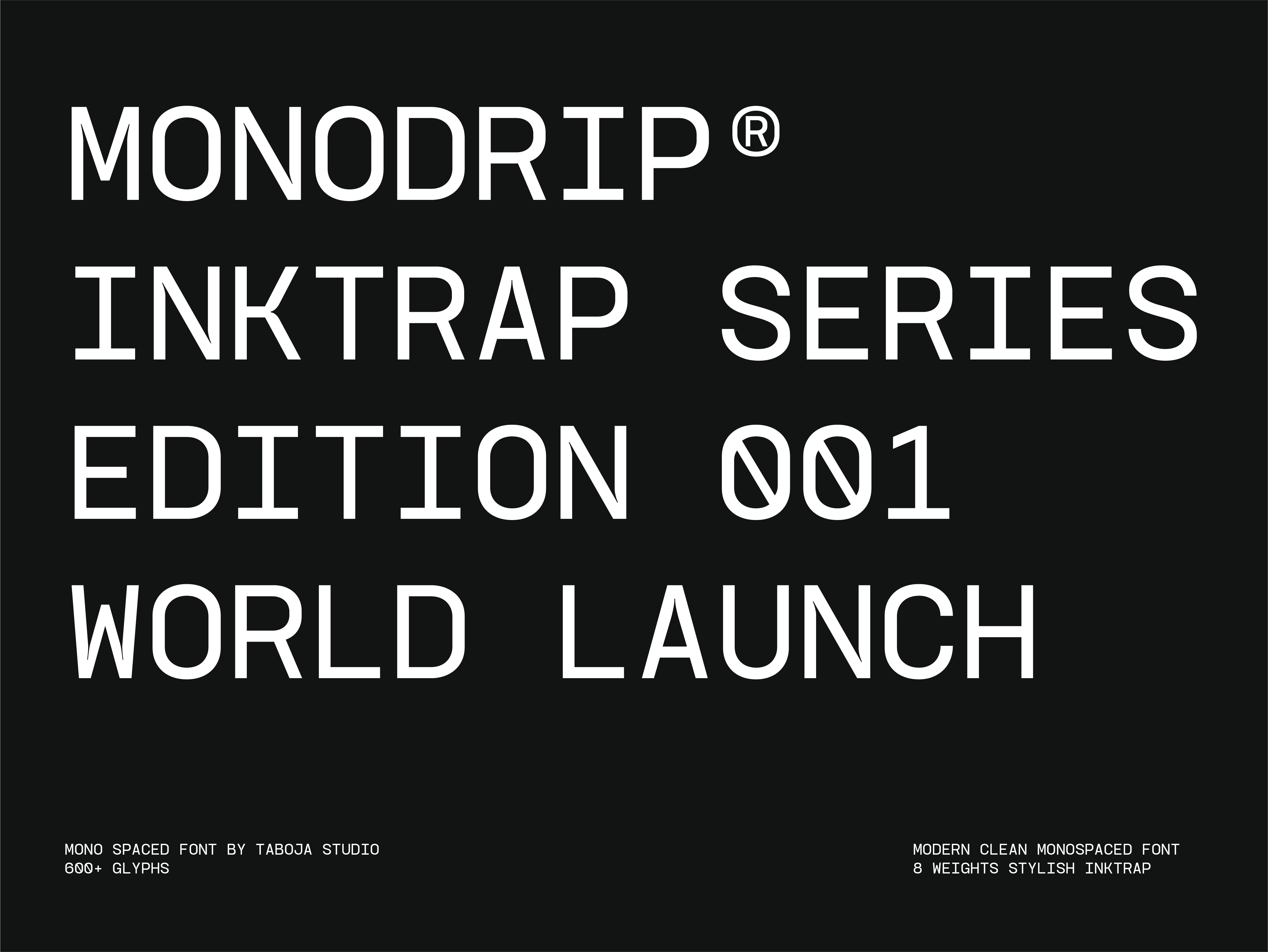 TBJ Monodrip Inktrap Monospace Font Family branding branding font canva font design font font design fonts free font generative graphic design inktrap logo font modern font monospace technology typeface typography variable font