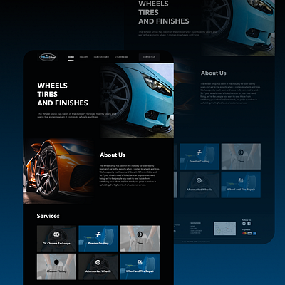 Autoshop Website Design branding car design ui vector