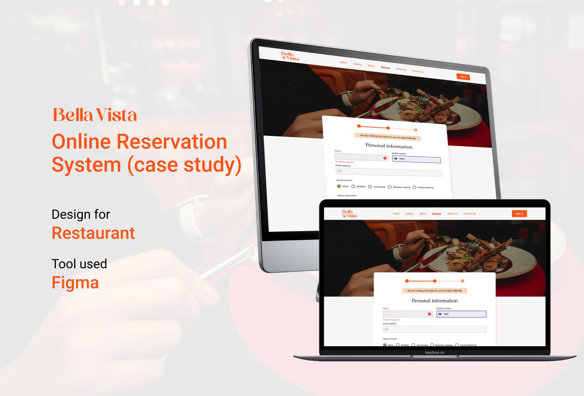 Restaurant reservation system - Case study booking branding case study dashboard figma food mobile app reservation ui ui design ux design web design website