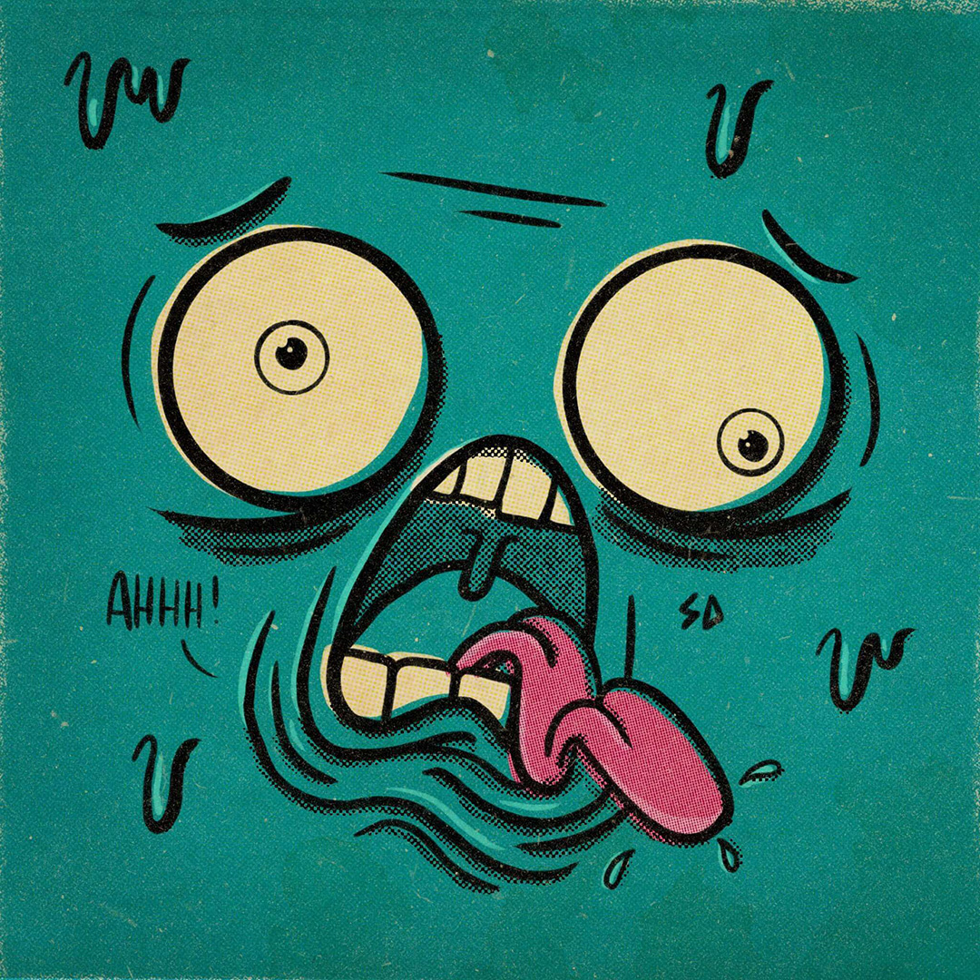 Ahhh! art artist artwork digital digital art digital drawing digital illustration drawing drawing art drawn face funny hand drawn illustration illustrative lowbrow lowbrow art procreate scream texture