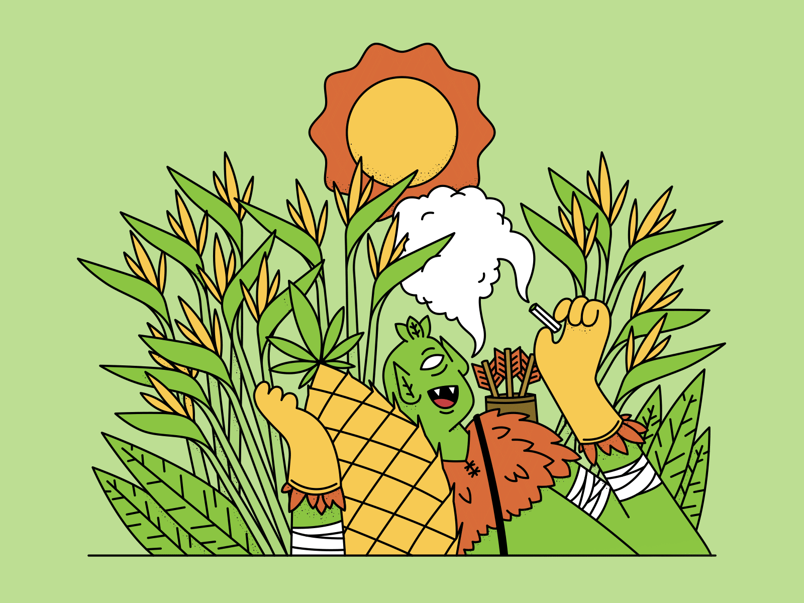 Another Day In Paradise Tee apparel cannabis illustration monster smoking