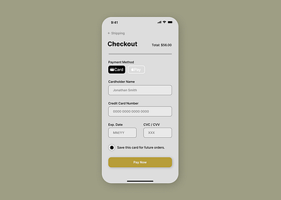 Daily UI - Credit card form dailyui design figma graphic design productdesign ui ux