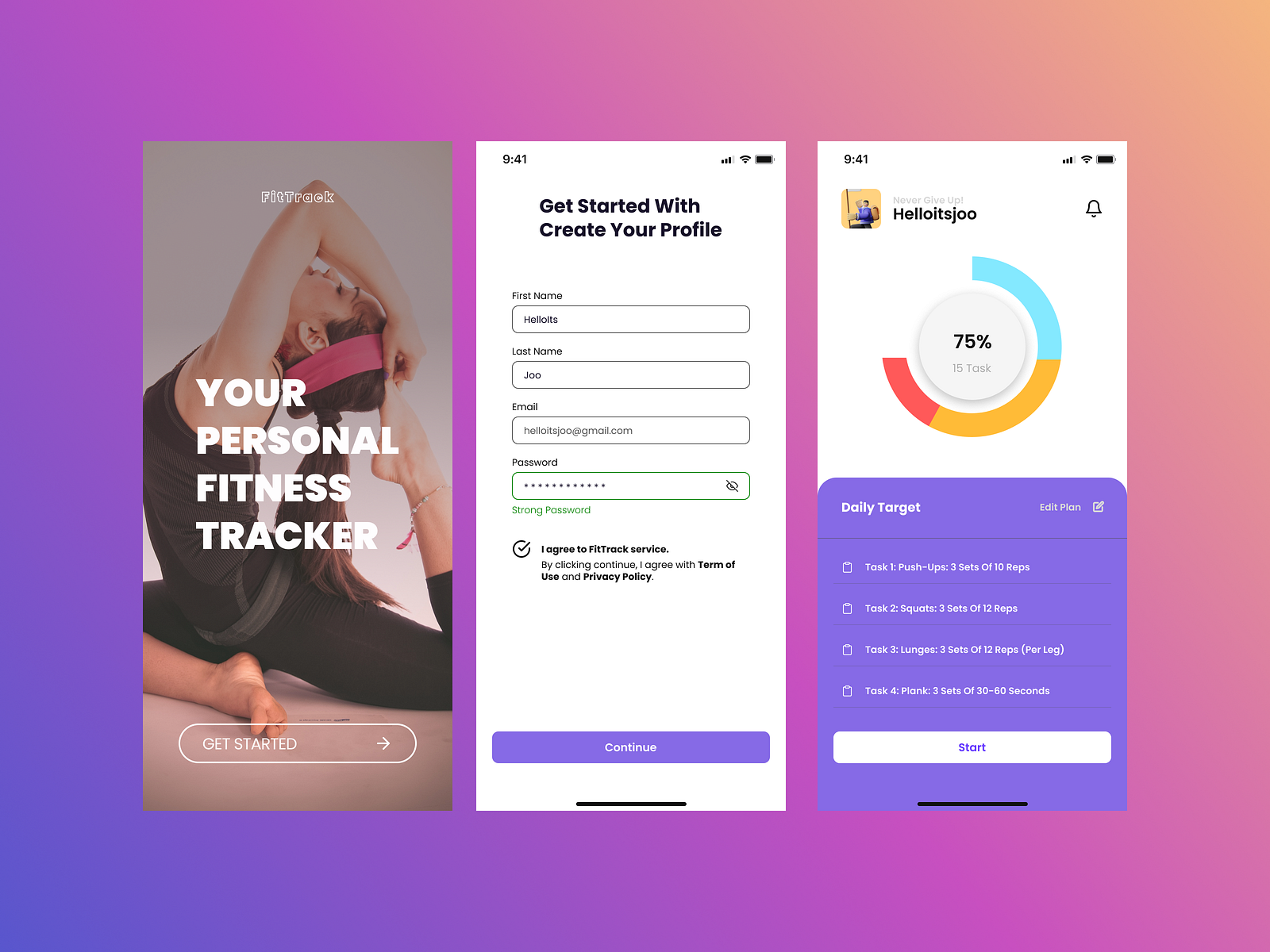 FitTrack Mobile App by Joo on Dribbble