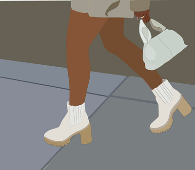 Walking in style illustration logo vector