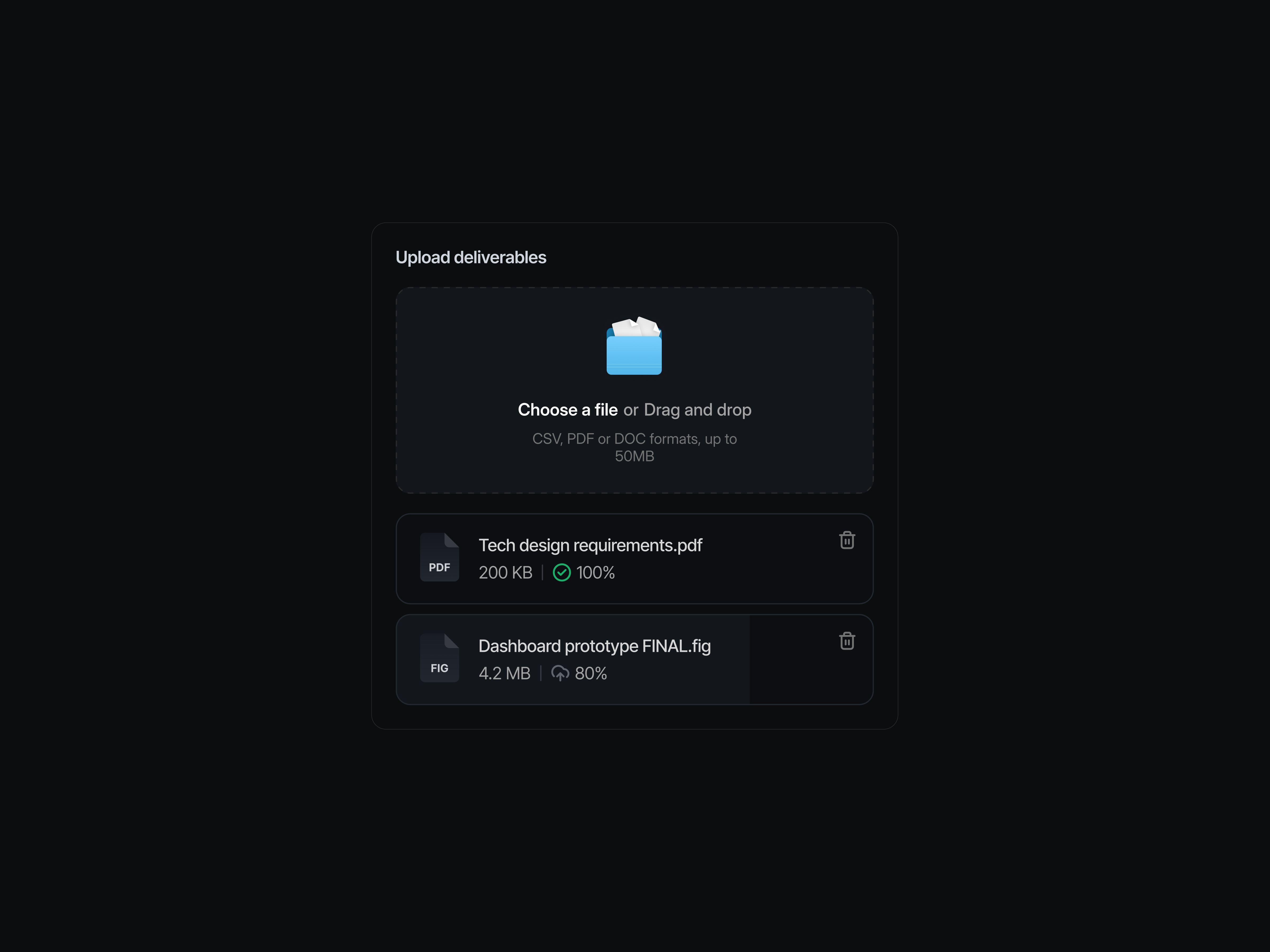 Upload file - Component block component design drag and drop file file management file upload folder upload internal tool operations platform os os platform product design saas ui design
