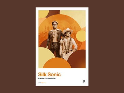 Silk Sonic poster collage graphic design illustration music poster retro silk sonic vintage