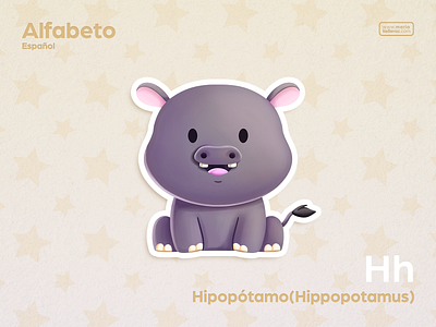 Hippo! animal cartoon character children cute espanol h hipopotamo hippo illustration kawaii kids learn mexico procreate spanish カバ 河马