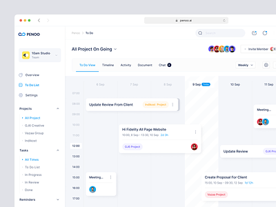 Penoo - To Do List Web App ari dashboard fariz management product design syste task management tasks team management to do to do list todo todolist web app