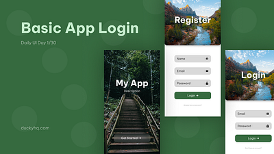 Daily UI Day 1 - App Login daily ui design login page mobile ui