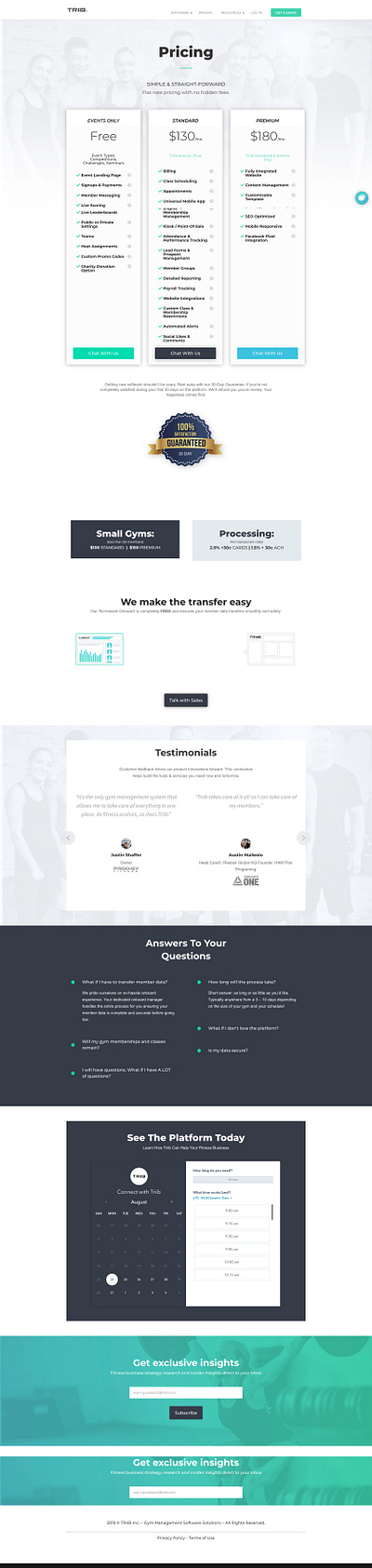 Triib: Pricing Page app branding design fitness pricing page saas web design