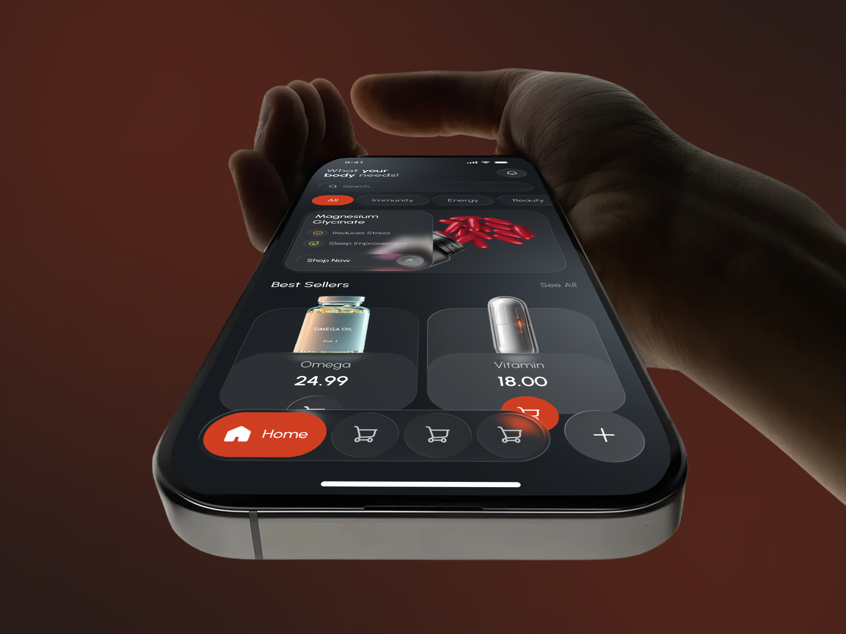 Health & Supplements Mobile App UI Design | Wellness Ecommerce app design card ui dribbble ecommerce ecommerce ui figma healthapp mobile app mobile app design mobile ecommerce product design supplements ui design ux design web wellness