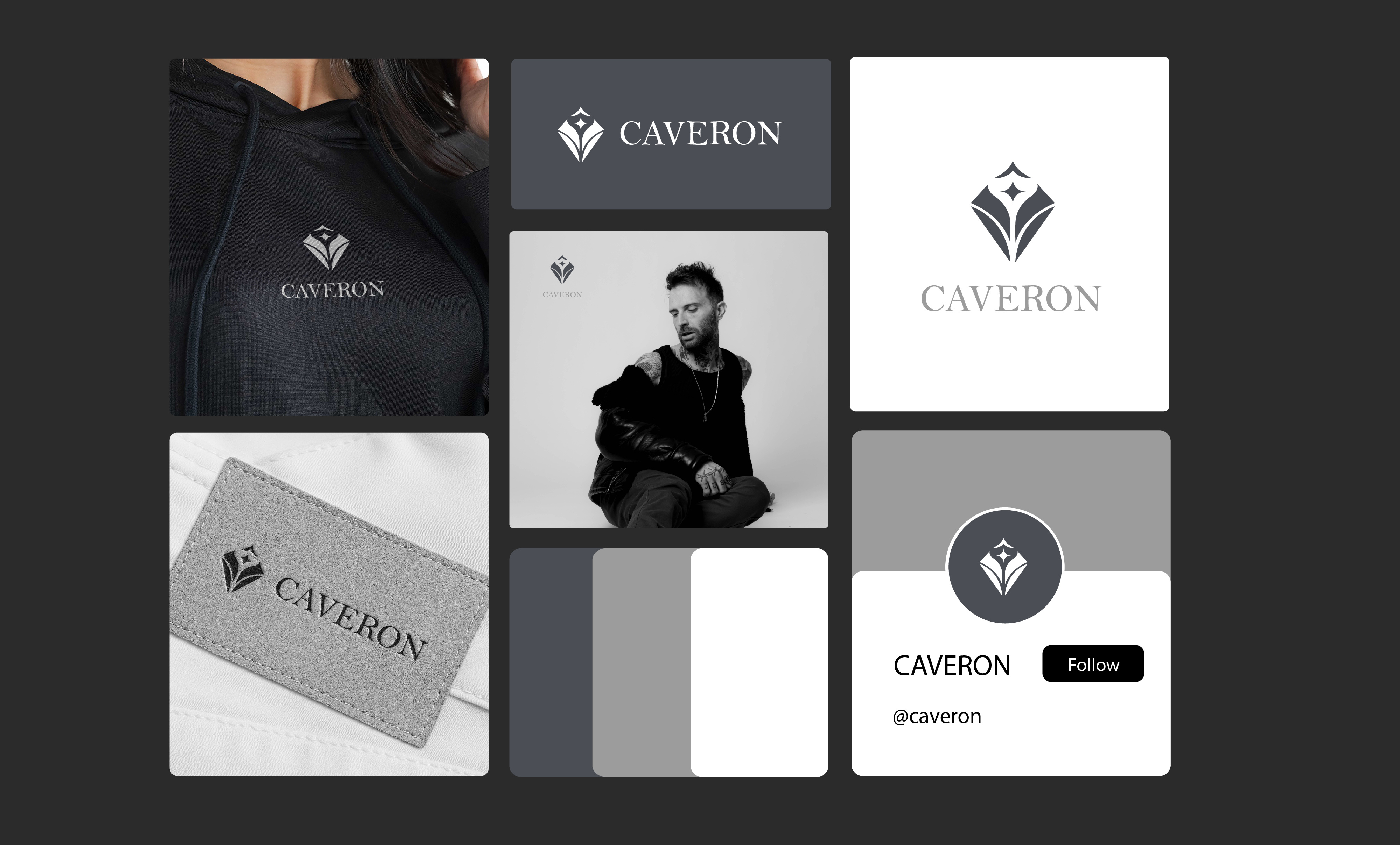 Clothing Logo And Brand Identity For Caveron apparel brand identity brand identity design clothing brand design clothing brand identity clothing logo custom logo design fashion brand logo fashion branding fashion logo luxury fashion logo minimal logo design modern brand identity monogram logo premium logo design streetwear logo