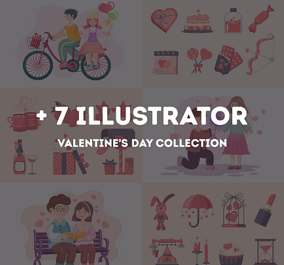 Illustrations for Valentine's Day design graphic design illustration