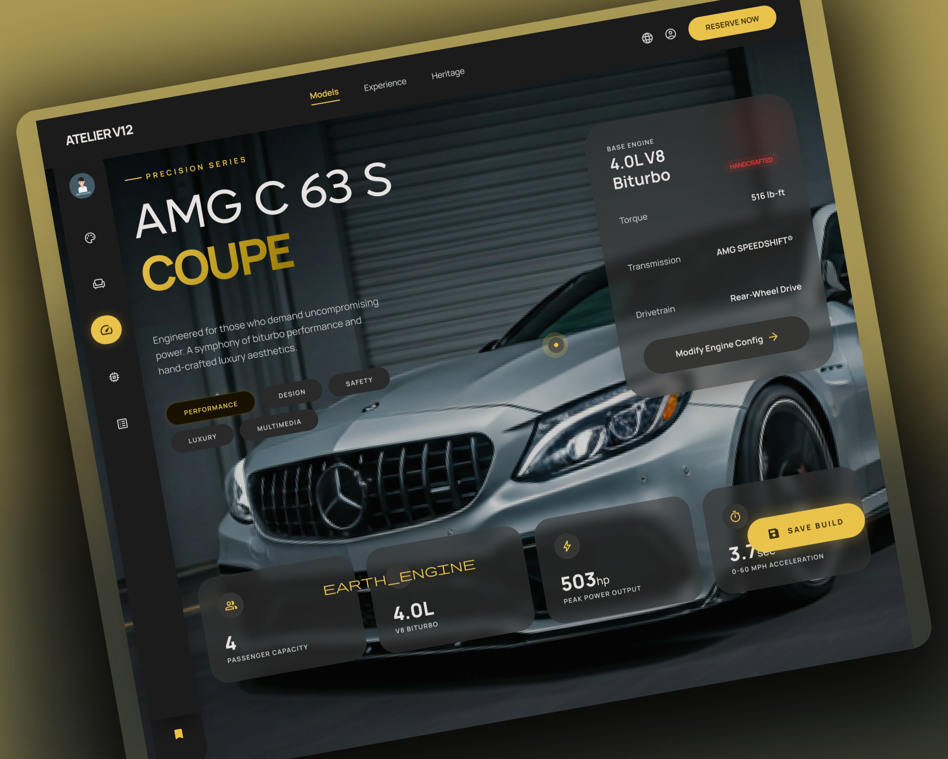 Project PRD: Atelier V12 — Obsidian Velocity Car Dashboard 3d app branding dashboard design golden car website graphic design illustration luxury car landing pade minimal design motion graphics product design saas sass ui unique design ux