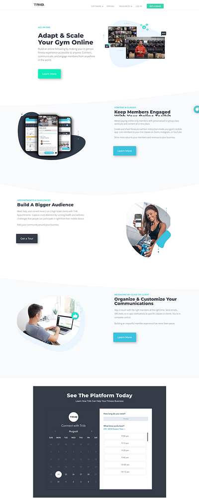 Triib: Online Gym / Trainers LP app branding design fitness graphic design gym gyms landing page motion graphics personal trainers saas ui web design