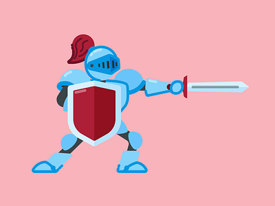 A Noble Knight armor flat design graphic design knight shield sword vector illustration
