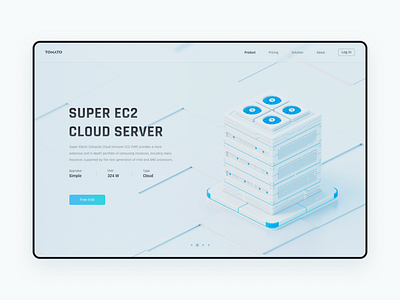 Cloud server 3d color design illustration ui web