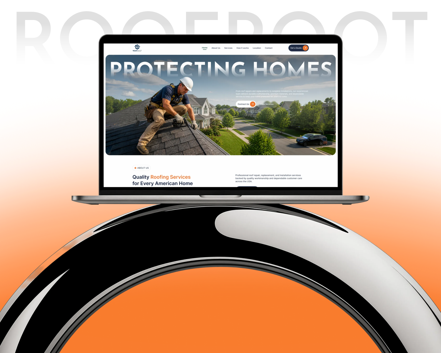 Roofing Company Website UI/UX Design branding figma design graphic design home services website landing page design modern website ui responsive web design roof repair website roofing company website roofing website roofing website design ui ui ux design web design website design