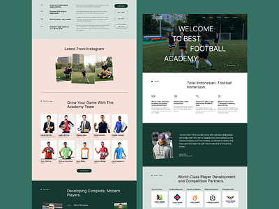 Football Academy UI Template baseball club coaching cricket game home page landing page league match nfl school soccer sports team tournament training ui design web design web page website