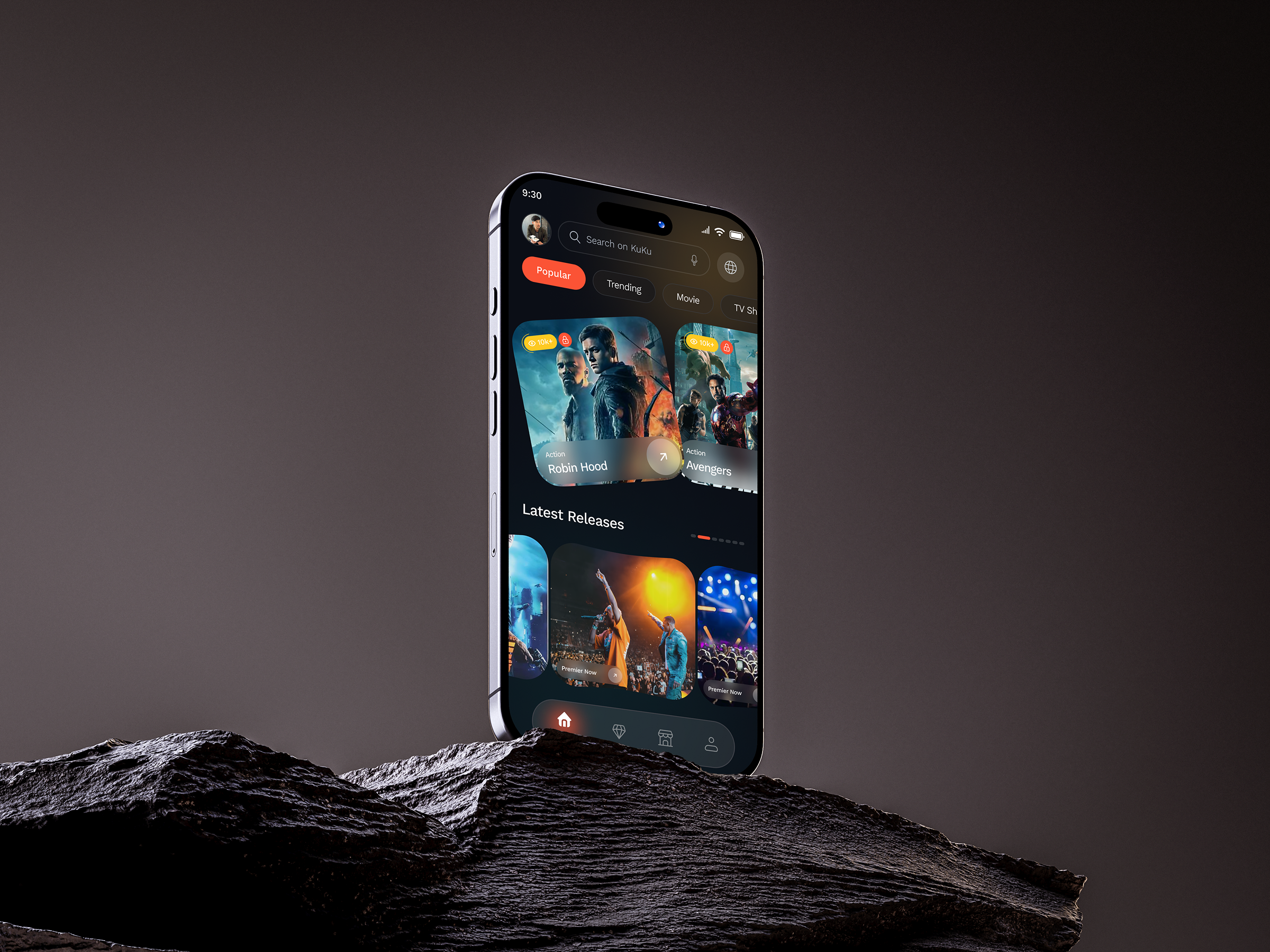Movie Streaming Mobile App interface product service startup ui ux web