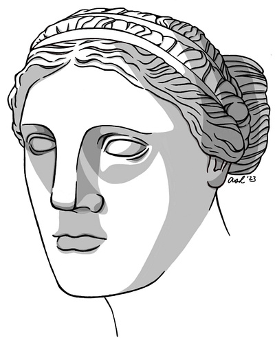 Aphrodite aphrodite art design digital art drawing flat greek illustration louvre mythology sculpture sketch