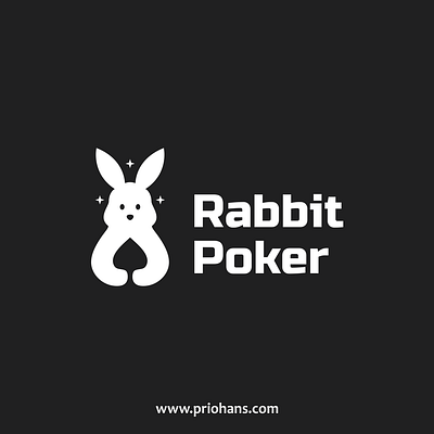 Rabbit and poker Logo Combination brand branding color design dual meaning logo illustration logo logo combination negative space logo poker poker logo prio hans rabbit rabbit logo typography ui ux vector