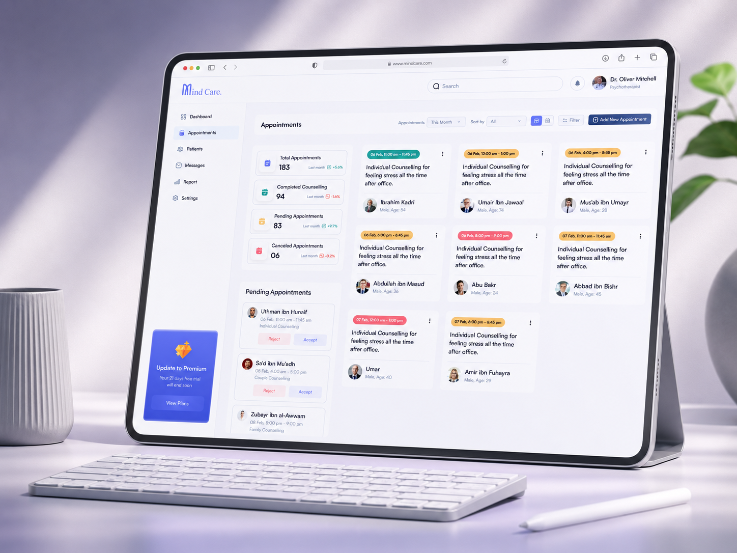 Doctor Appointment Booking appointment appointment booking b2b saas clinic consultation crm dashboard dashboard doctor doctor appointment healthcare healthcare dashboard healthcare saas hospital medical medical dashboard medical saas mental health patient