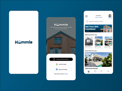 Dream House Mobile App (Hommie) graphic design illustration ui