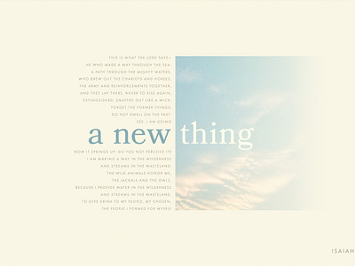 A New Thing a new thing church church design design minimalist scripture sermon sermon art sermon graphic sermon series sky