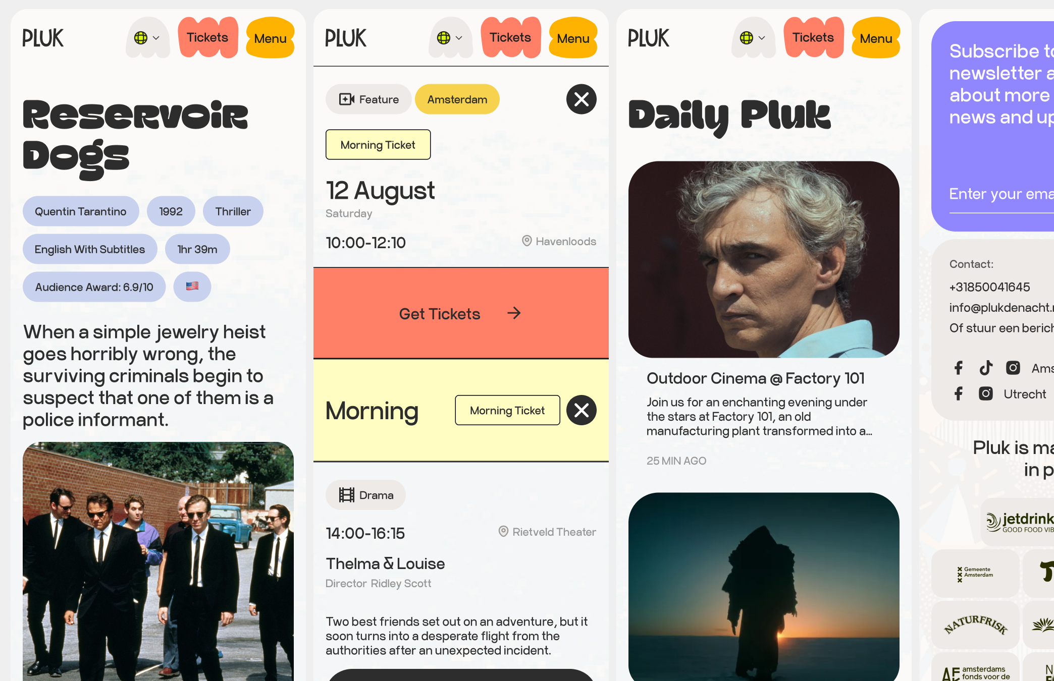 Website for Pluk de Nacht - Film Festival in Amsterdam amsterdam art branding cinema festival film film festival graphic design logo ui website