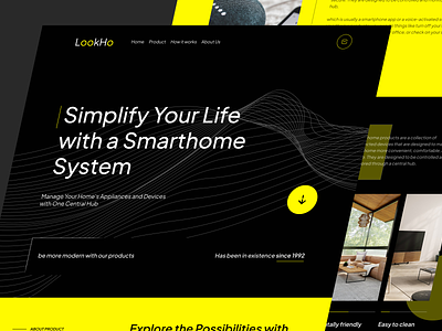 LookHo - Smarthome Landing Page application clean guard home automation home guard home monitering house control house hold landing page modern remote control security simple smart device smart home technology temprature ui ux web design