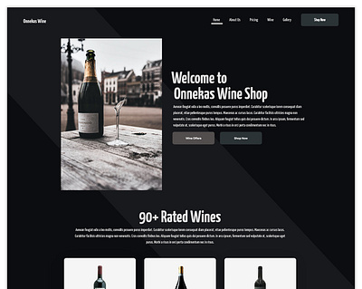 Wine Shop Website Design ai alochol branding creative design dribbble drink figma graphic graphic design illustrator landing page photoshop ui uidesign uiux website wine