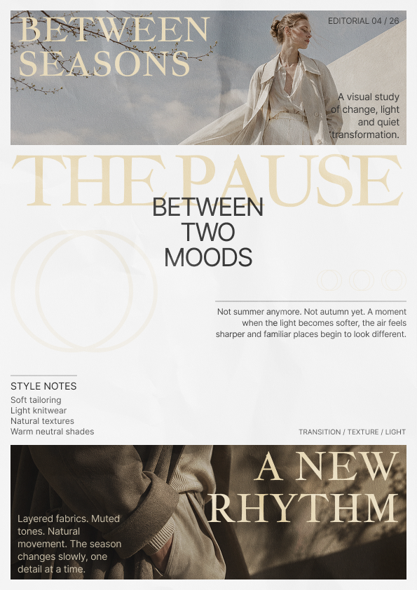 Poster | Between seasons design fasion editorial illustration poster typography ui