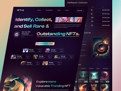 NFT Website design blockchain crypto nft nft marketplace nft selling website nft ui nft web nft website nft website design web design website design