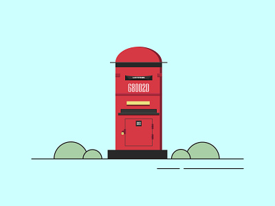 Postbox 2d adobe illustrator art blue concept design dribble graphicdesign green illustration illustrator object postbox red uk vectorart