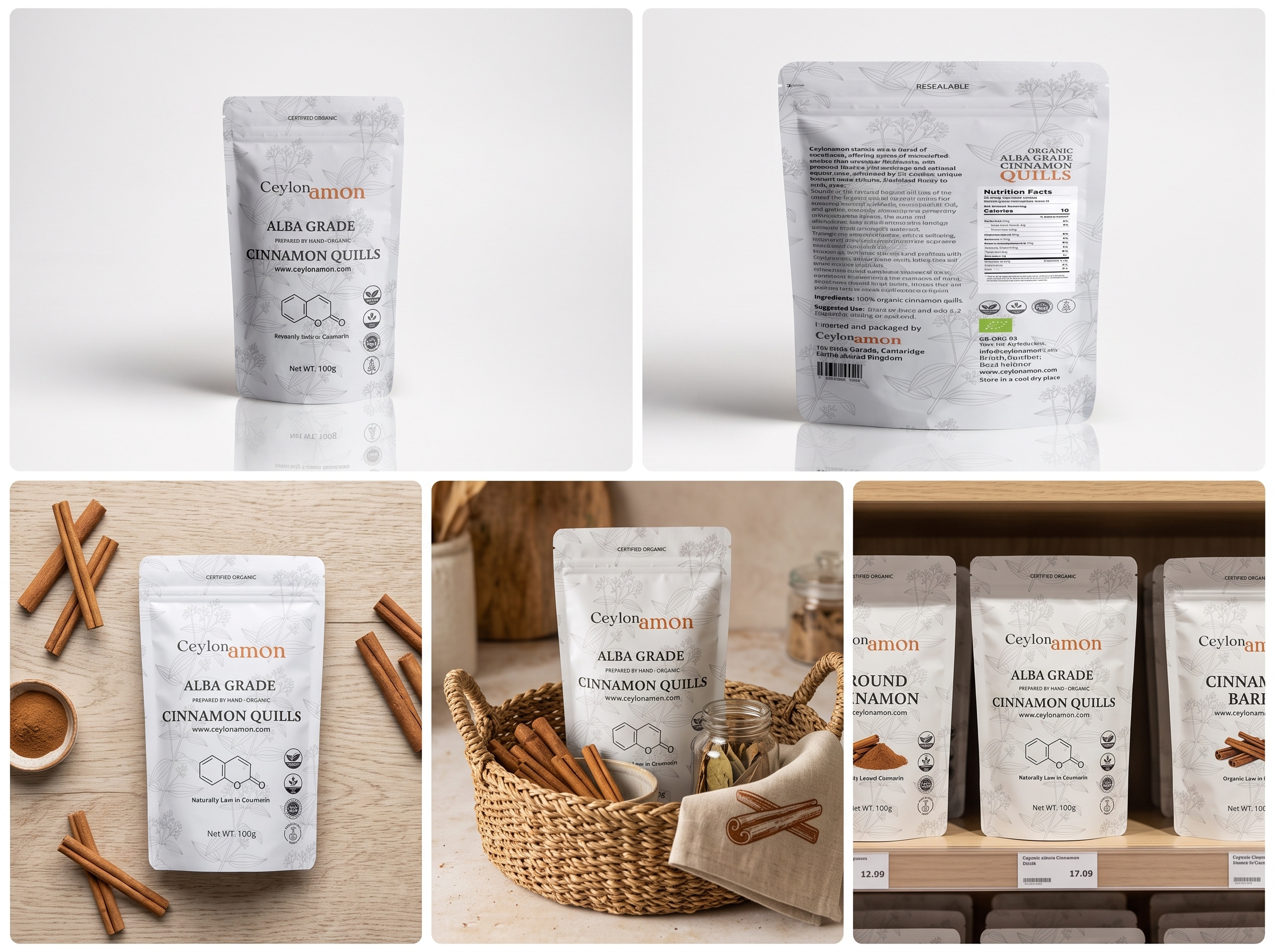 Premium Cinnamon Packaging Design | Luxury Organic Pouch Design amazon fba packaging amazon packaging brand identity branding cinnamon packaging food packaging graphic design label design luxury packaging minimal packaging organic packaging package design packaging design packaging designer pouch design premium packaging print ready packaging product packaging stand up pouch zipper pouch