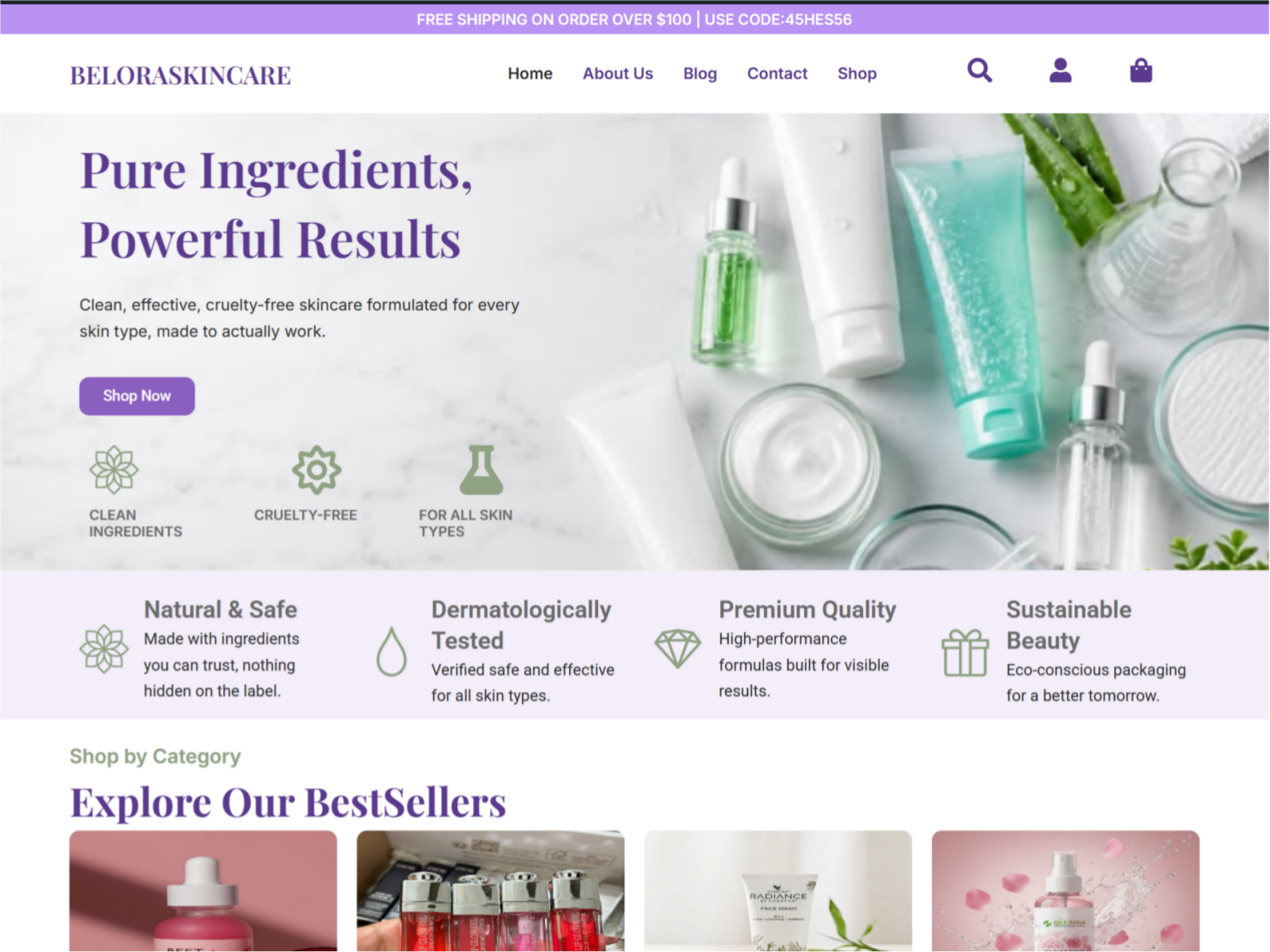 Beauty Collection Website elementor framer website design wordpress