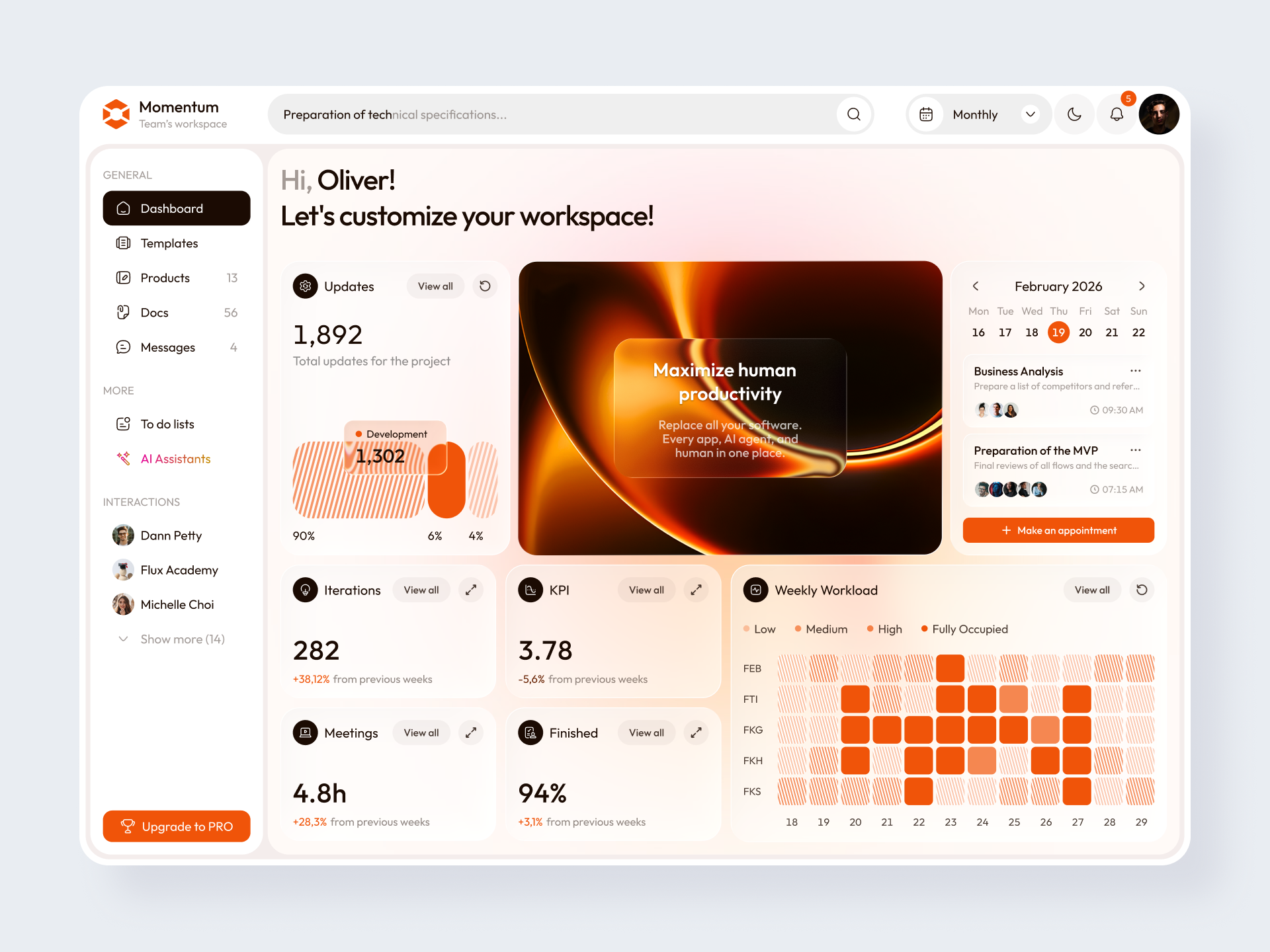 Task Management Dashboard by Alex Pavlov admin dashboard analytics dashboard dashboard dashboard design data visualization design system product design productivity productivity app productivity dashboard project management project management dashboard saas task management task tracker ui design ux design web app web application workspace