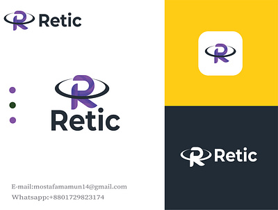 Retic 3d minimal R Latter logo mark branding graphic design graphics logo design logo maker logo marketing minimal logo