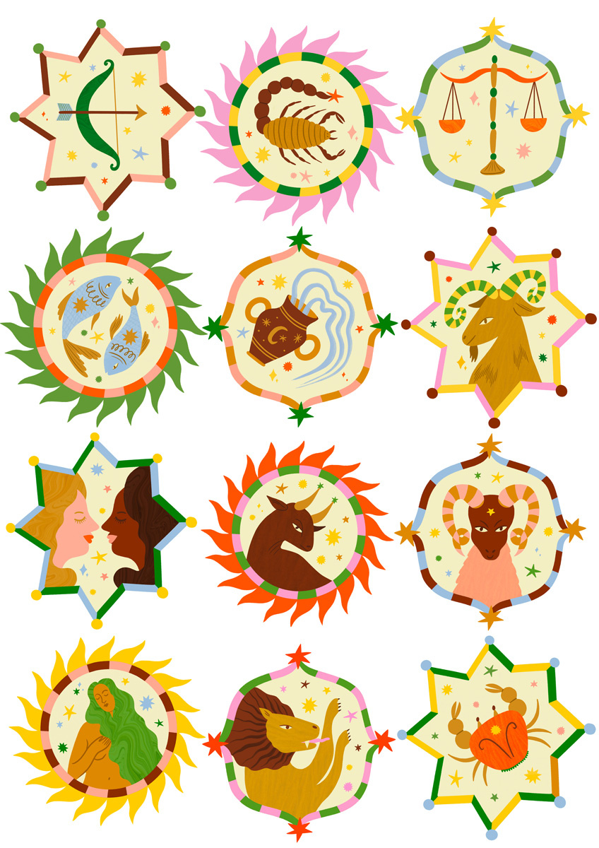 Horoscopes digital editorial folioart horoscopes illustration magazine
