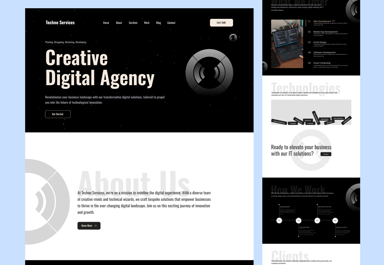 Modern UI/UX Design for Creative Agency agency creativeagency homedesign hunainrazadesign landing page minimal modern ui uiux webdesign webdesigninspiration