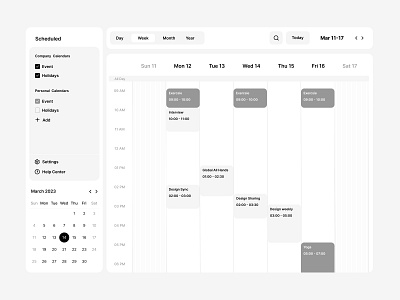 Calendar calendar product design ui ux web