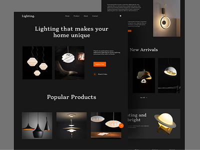 light bulb websites landing page bulb e commerce electric electricity electronics interrior landing page light ui ux webdesign webpage