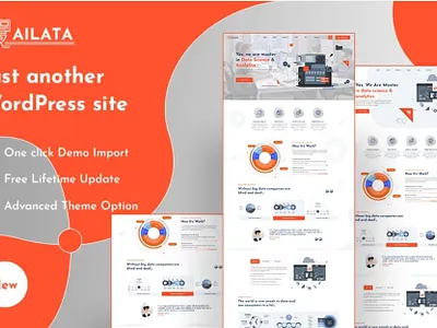 Data Science Analytics & Machine Learning WordPress Theme 3d animation branding design graphic design illustration logo motion graphics ui vector