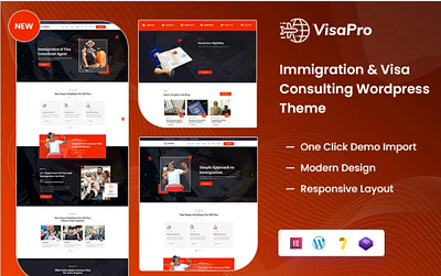 Visa & Immigration Service WordPress Theme 3d animation branding design graphic design illustration logo motion graphics ui vector