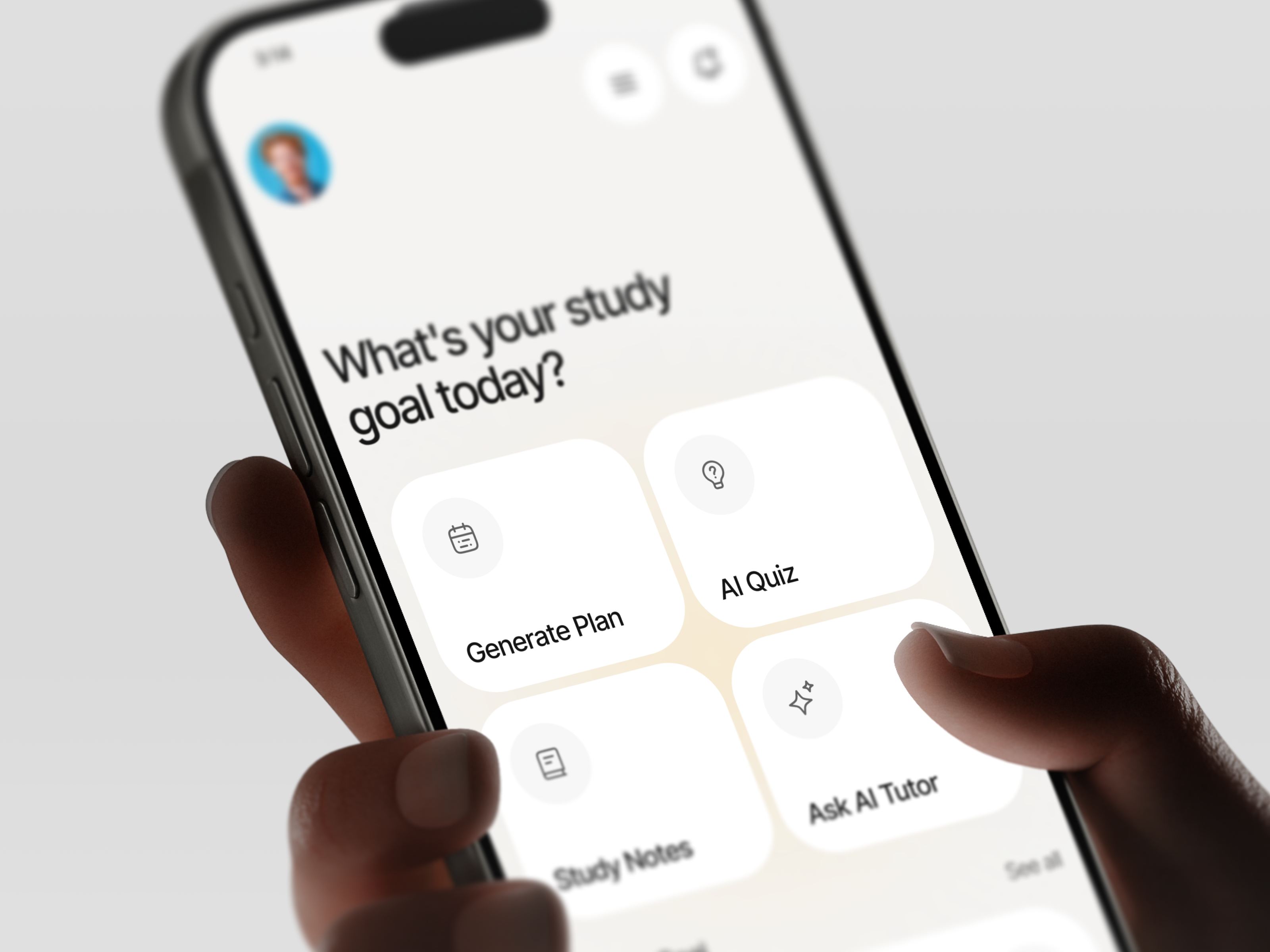 AI Study Assistant Mobile App ai ai assistant cleandesign edtech education learningapp learningassistant quizapp studentapp studyapp studyplanner ui design user experience