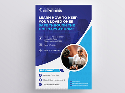 Senior Living flyer Design active adults clinic flyer design golden year healthcare home care hospital independent living lidestyle old care retirement living senior care senior living